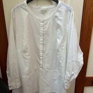JJill EUC SZ 4X White Cotton Blouse.